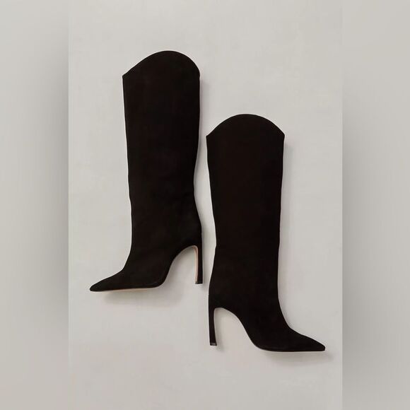 NEW SCHUTZ MARYANA HEEL SCULPT BOOT BLACK - Picture 4 of 6